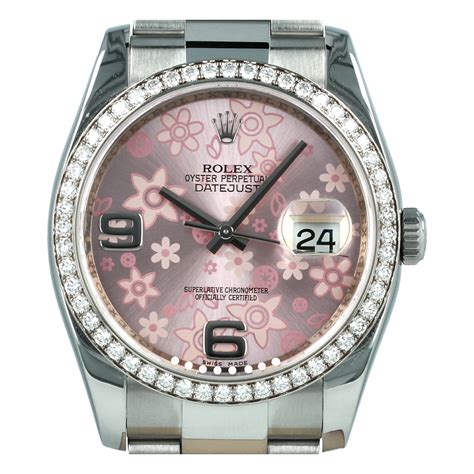 pink rolex watch with diamonds|rolex 116244 pink floral.